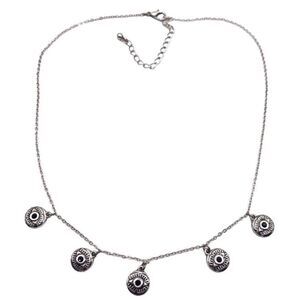Antique Silver Evil Eye Dangle Pendant Necklace